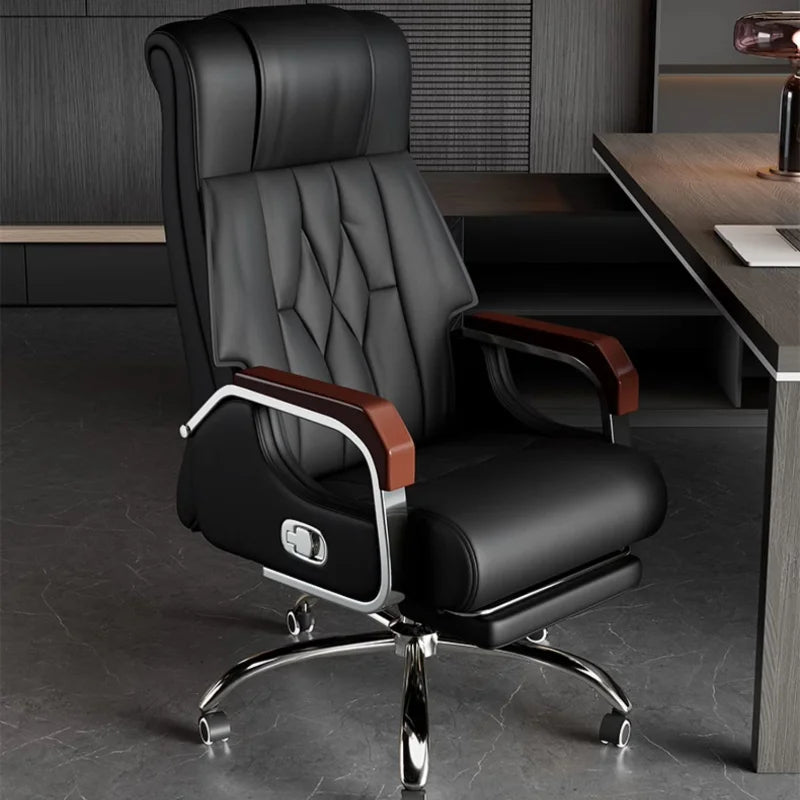 Luxury Ergonomic Office Chair: Comfy Recliner with Footrest