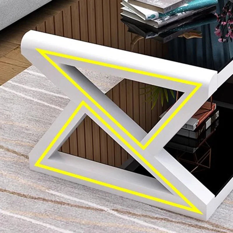 Rectangle low coffee table with storage