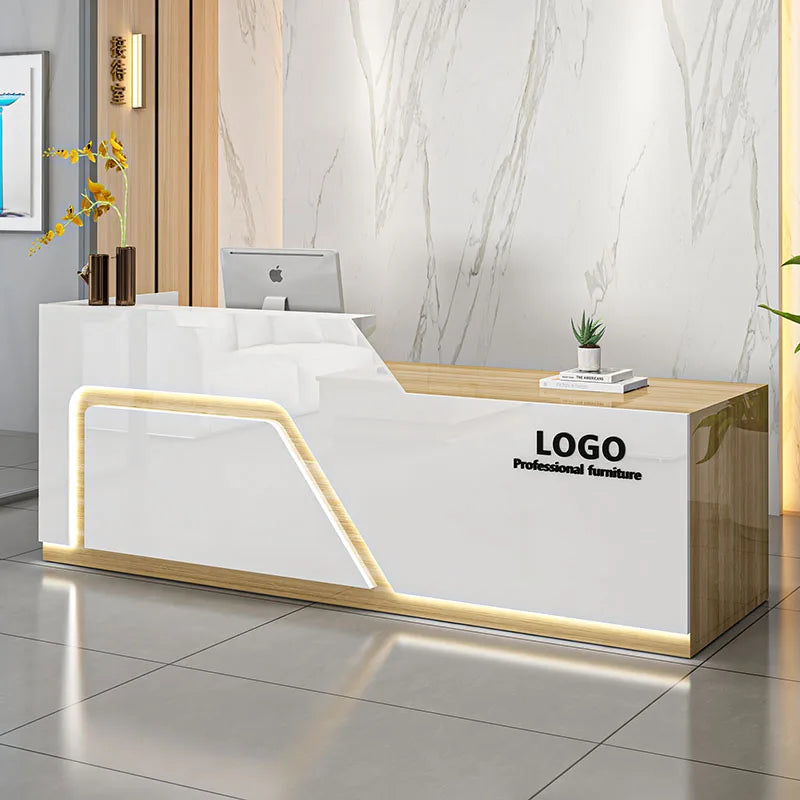 Restaurant Furniture Hairdressing Reception Administrator Stand Bar Luxurious Office Desk Help Luxury Bureau Advanced Modern WJX