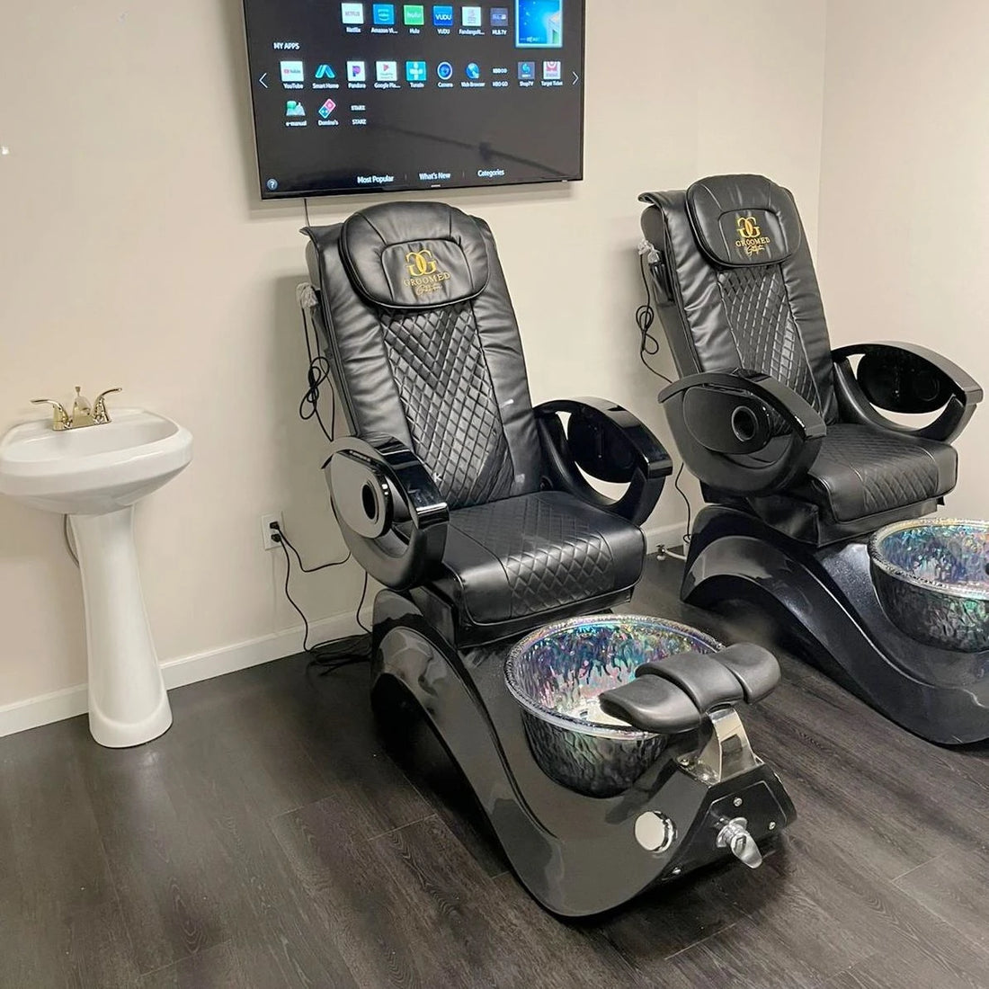 Beauty Salon Furniture – Human Hand Massage Pedicure Chair, Electric Foot Spa Pedicure Chair for Sale