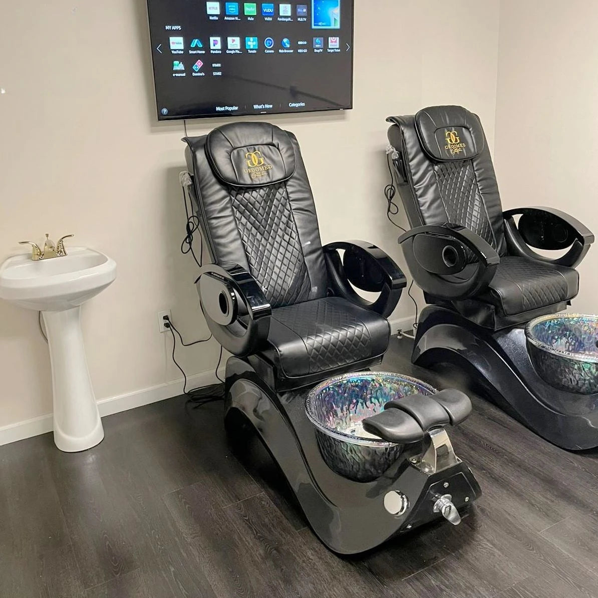 Beauty Salon Furniture – Human Hand Massage Pedicure Chair, Electric Foot Spa Pedicure Chair for Sale