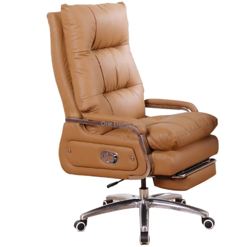 Modern luxury gaming chair: leather, ergonomic, recliner, for office or gaming desk