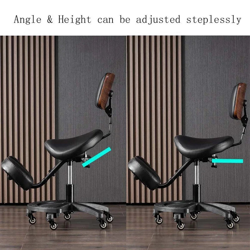 Ergonomic Saddle Office Chair with Adjustable Posture & Wheels