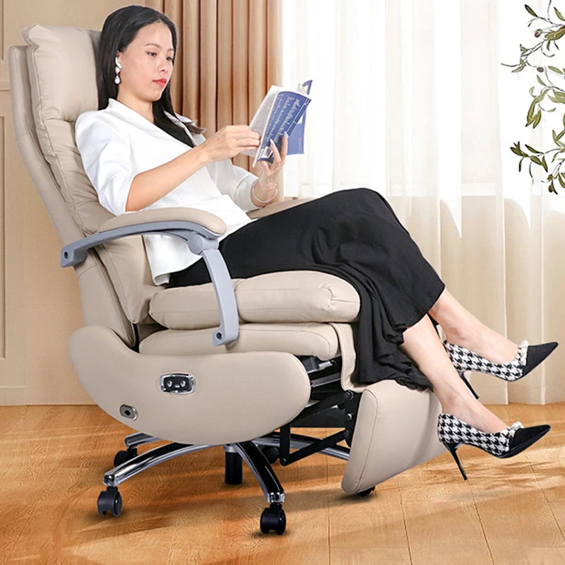 Relax Executive Office Chair Design Leather Adjustable Modern Ergonomic Chair Massage Comfy Room Silla De Oficina Cute Furniture