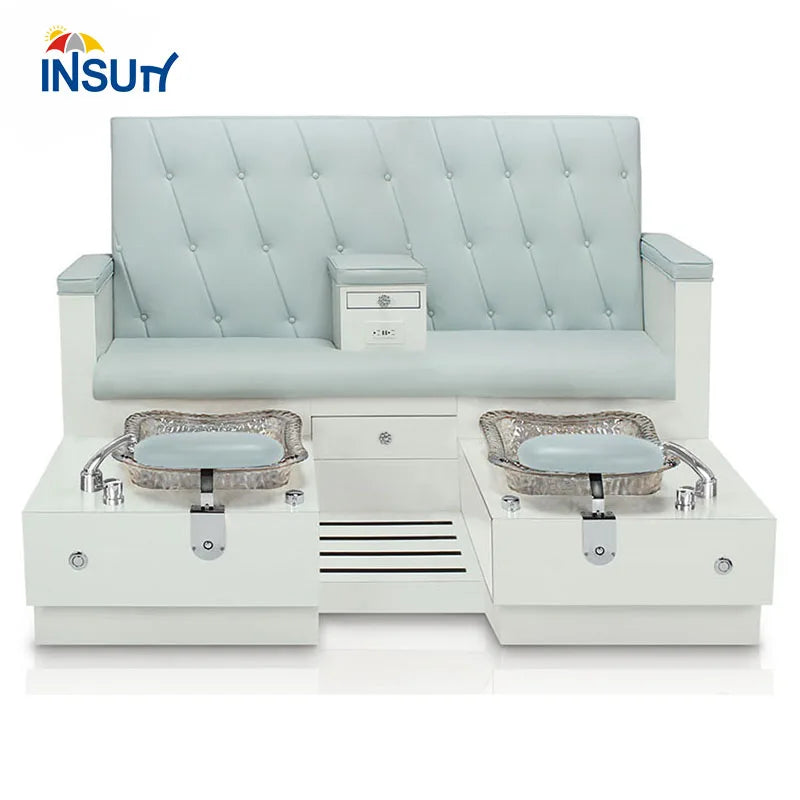 Luxury nail equipment double seats foot spa massage manicure and pedicure chair for sale