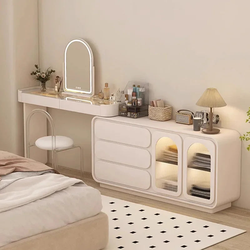 Luxury Nordic Dressing Table with Drawers – Multifunctional Makeup Station