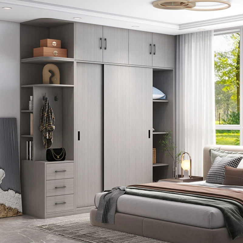 Full Size Apartment Wardrobe Storage Drawer Closet Systems Bedroom Wardrobe Sliding Doors Roperos De Madera Home Furniture