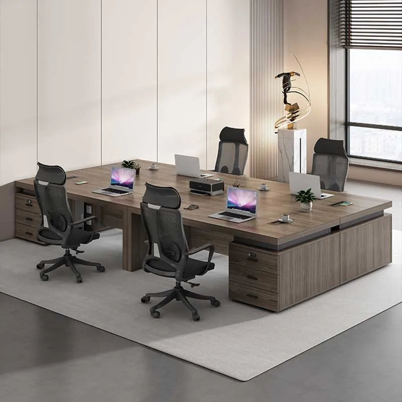 Large Brown Bedroom/Office Desk – Modern Computer & Study Desk, Executive Writing Table, Mesa Ordenador, Contemporary Furniture