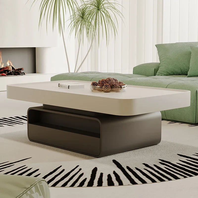 Sintered Stone Oval Coffee Table – Designer Edition in Minimalist Light Luxury Style