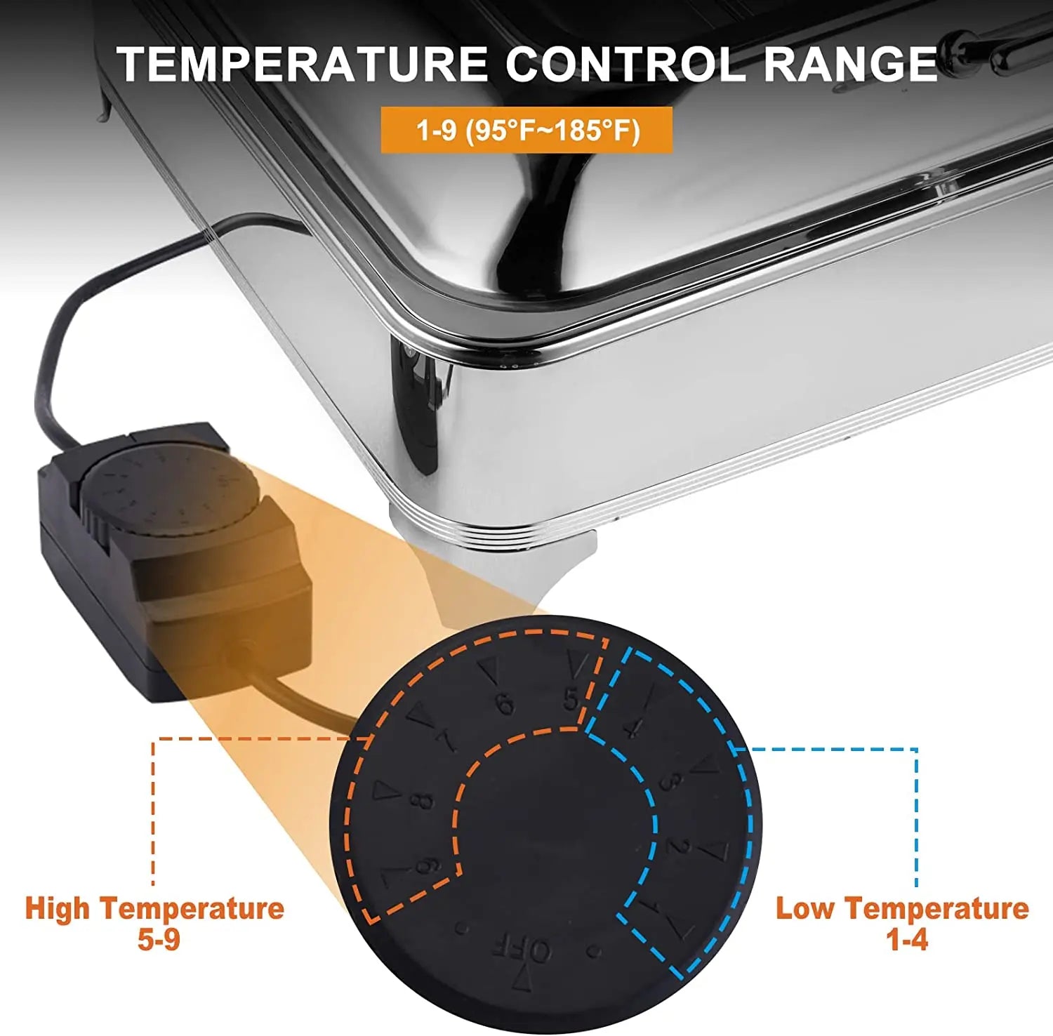 Electric Chafing Dish Buffet Set 9 Quart Food Warmer Buffet Servers and Warmers with Covers Warmer for Parties Stainless Steel