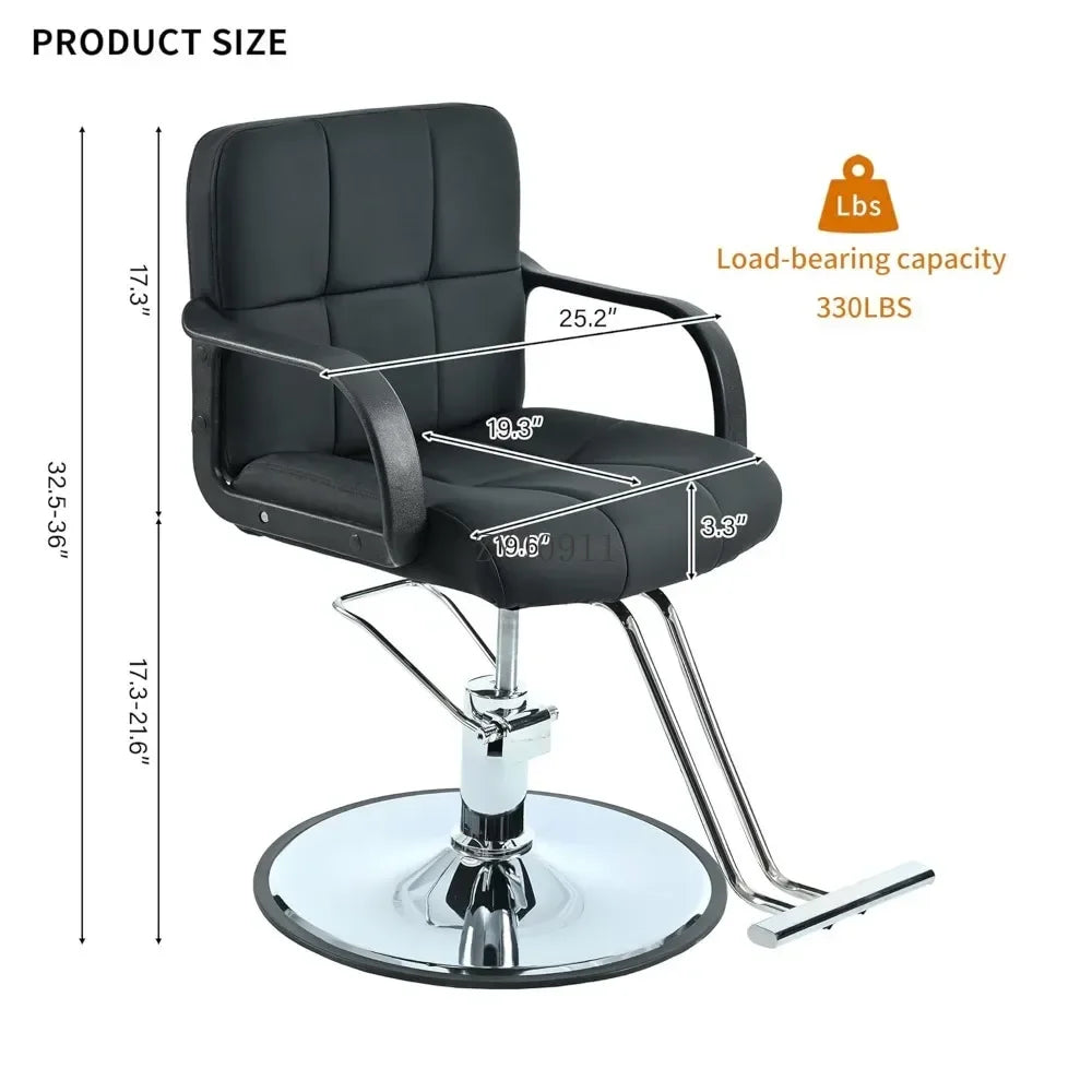 Barber Chair – Heavy Duty Hydraulic Pump, Adjustable Salon Chair for Hair Stylists, Beauty & Spa Equipment