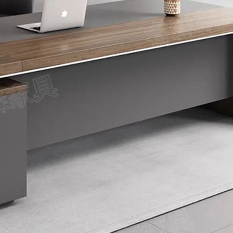 Modern Japanese L-Shaped Desk with Drawer
