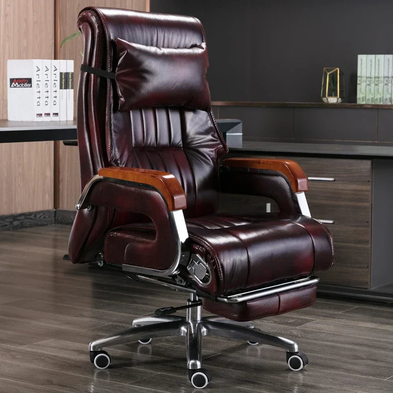 Leather Armchair: Swivel Recliner, Rolling, Comfortable
