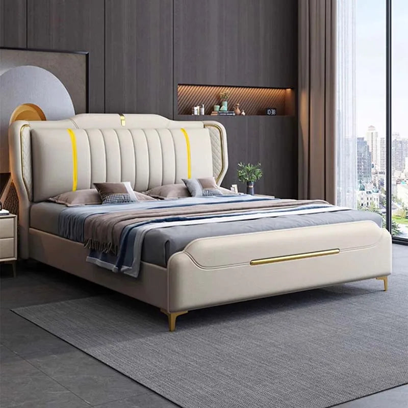 Luxury King Size Bed – Multifunctional Modern Lounge for Hotels and Homes