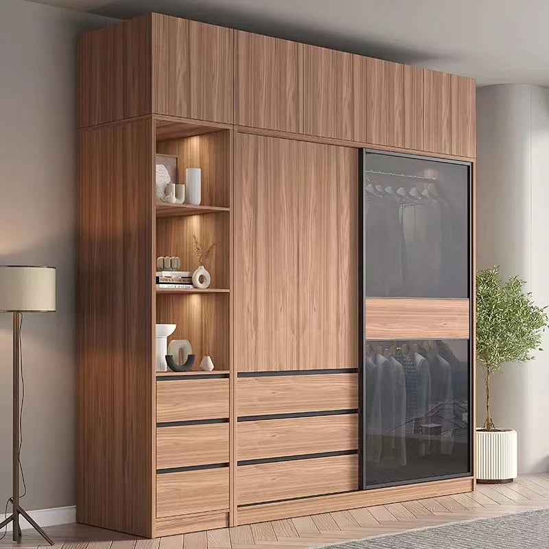 Modern Luxury Wooden Wardrobe with Sliding Doors