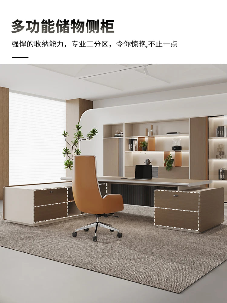 Boss Table – President Desk & Chair Combination, Manager Room, Atmospheric Supervisor Desk, Light Luxury High-End Desk