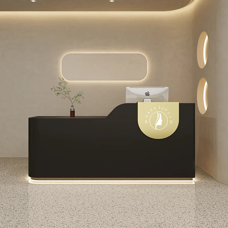 Luxury Reception Desk and Service Counter—Minimalist Executive Furniture