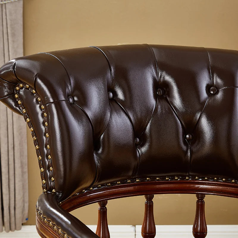 Solid Wood Computer Chair Leather Home Furniture Living Room Office Liftable Rotatable Desk Chair дизайнерская мебель muebles