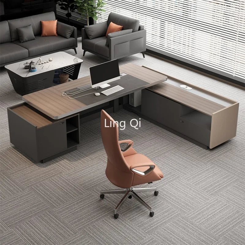 Multifunctional L-Shaped Office Desk