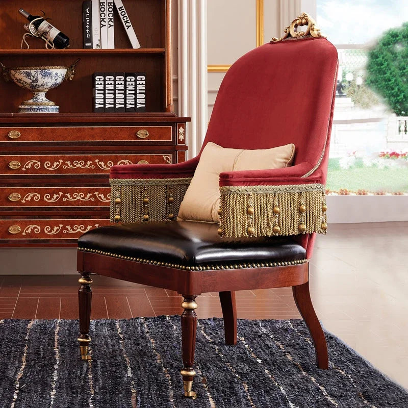 Luxury French Writing Desk & Chair Set – Solid Wood, British Alexander Style