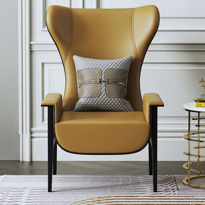 Modern luxury high-back lounge chair: a stylish leather design