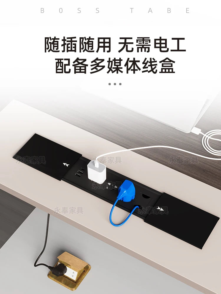 Lacquer boss desk office desk and chair combination light luxury senior sense simple modern president chairman manager big class