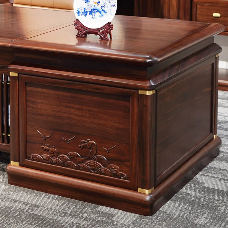 Solid Wood Office Desk and Chair Set