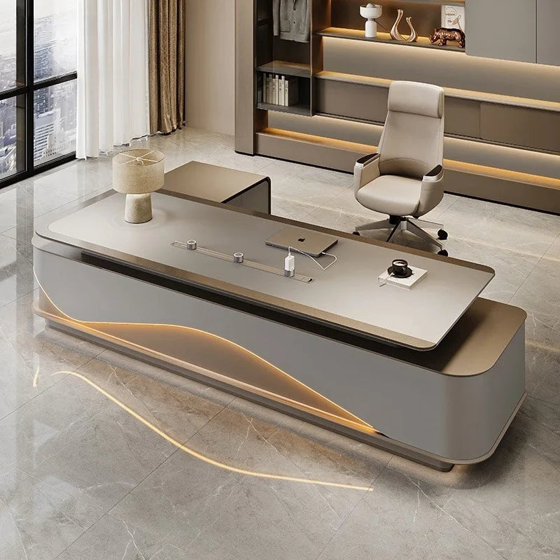 Elegant L-Shaped Office Desk for Presidents