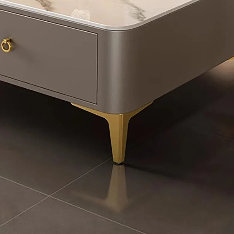 Light luxury slate coffee table with storage