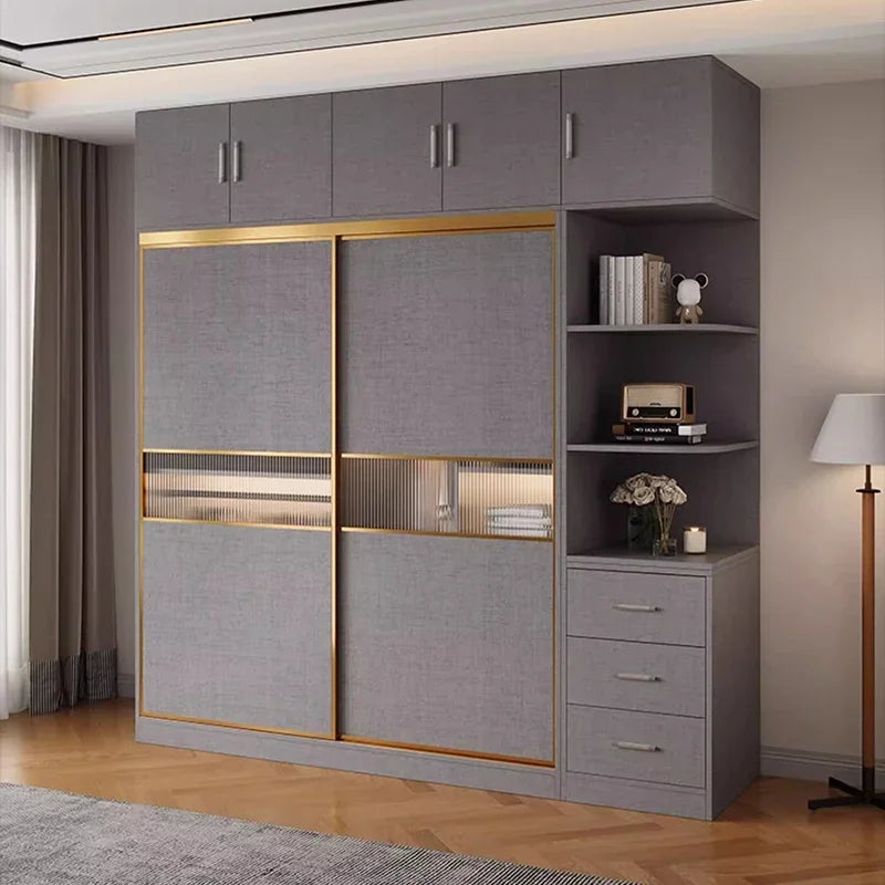 Luxury Modern Clothes Wardrobe, Hanging Dresser Organizer for Bedroom or Apartment, Home Furniture