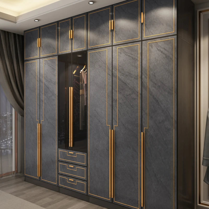 High-Quality Nordic Wardrobe – Luxury Flat Doors, Assembly Required, Economic Family Storage