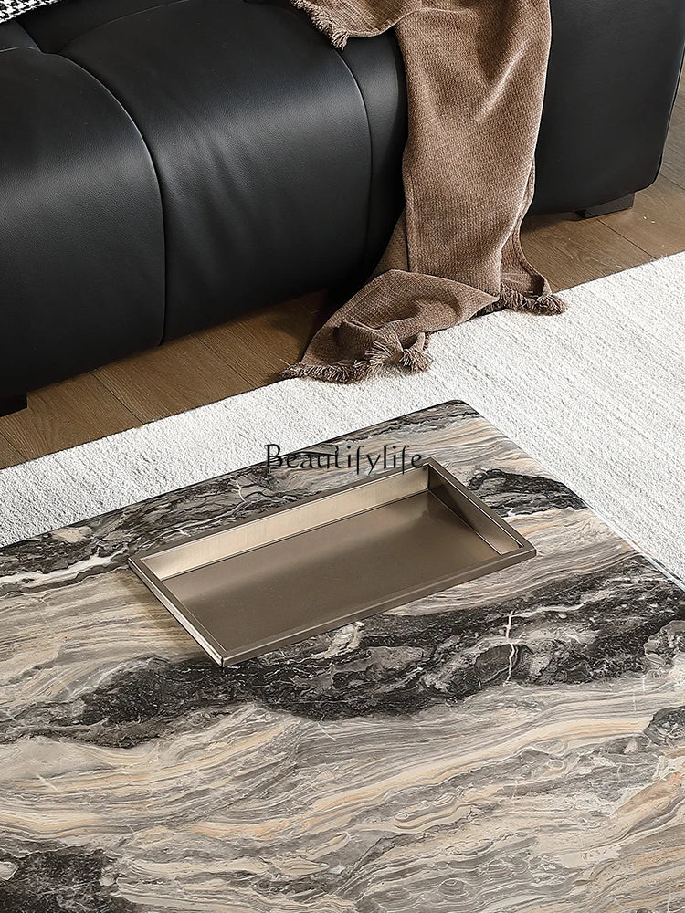 Light luxury natural marble coffee table