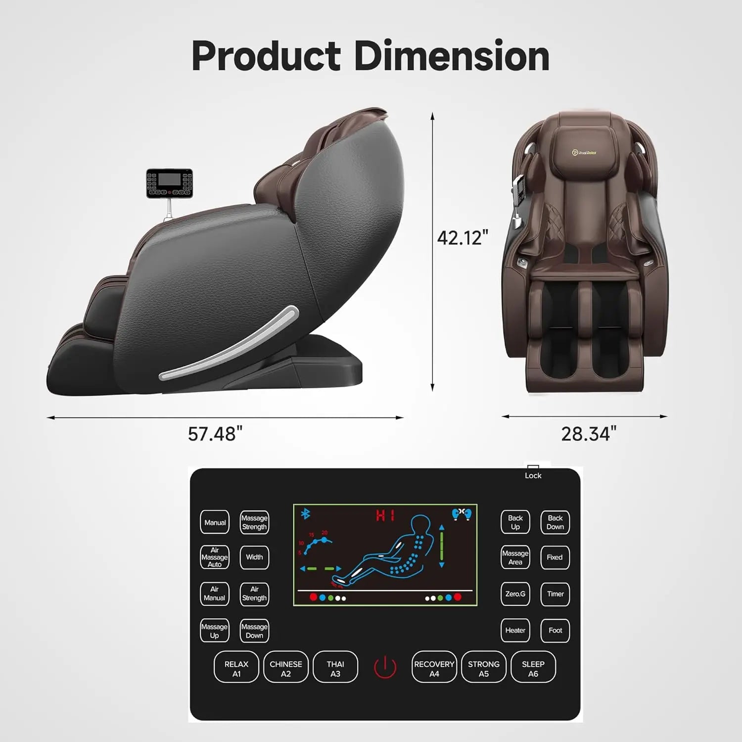 Favor-06 Shiatsu Massage Recliner Chair – Full Body Zero Gravity, APP-Controlled, Brown