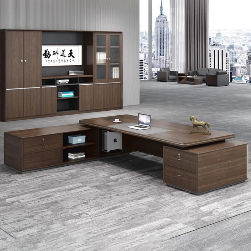 European Executive L-Shaped Office Desk