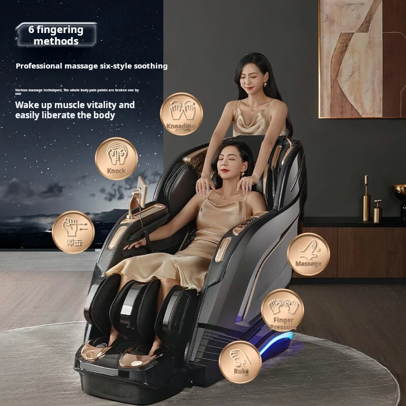 C122 Electric AI Voice Command 4D Zero Gravity Massage Chair – Yamaguchi Full Body Massager with Heating Pad and LCD Display.