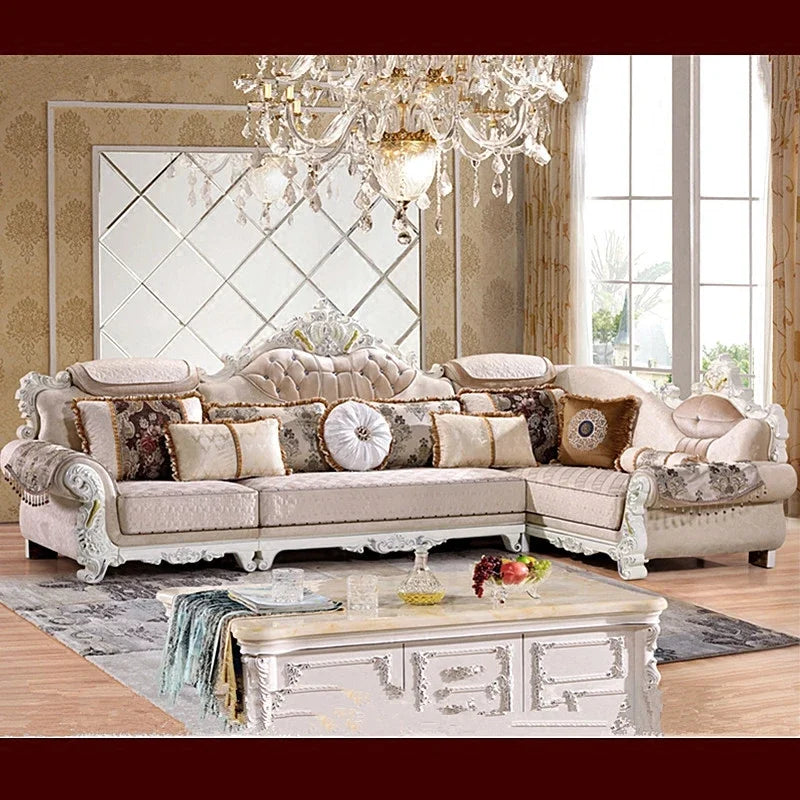 Fabric sofa combination living room size Huxing sofa L corner Guifei