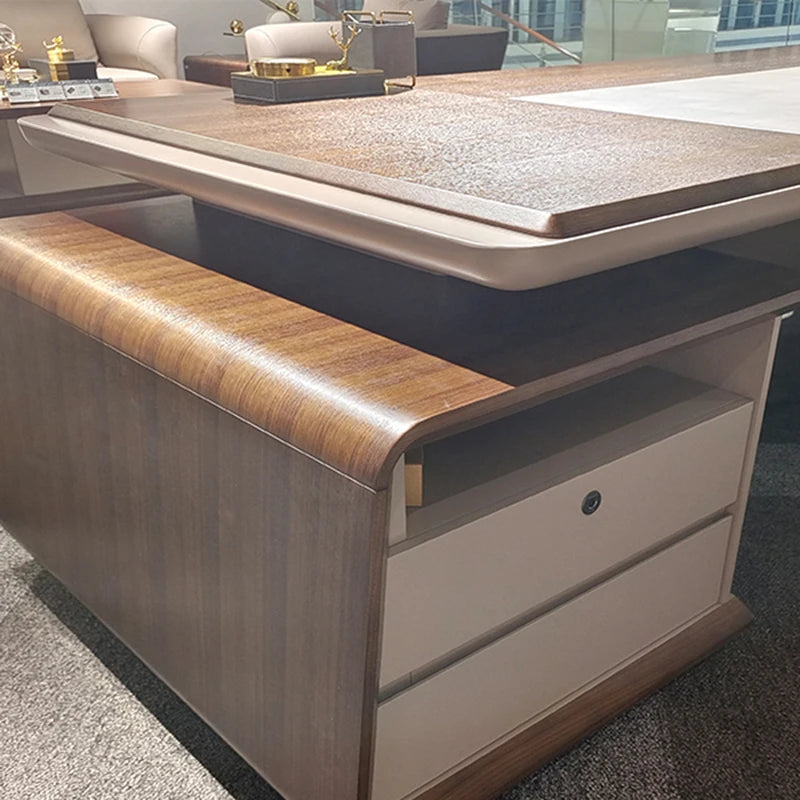 L-shaped student work office desk