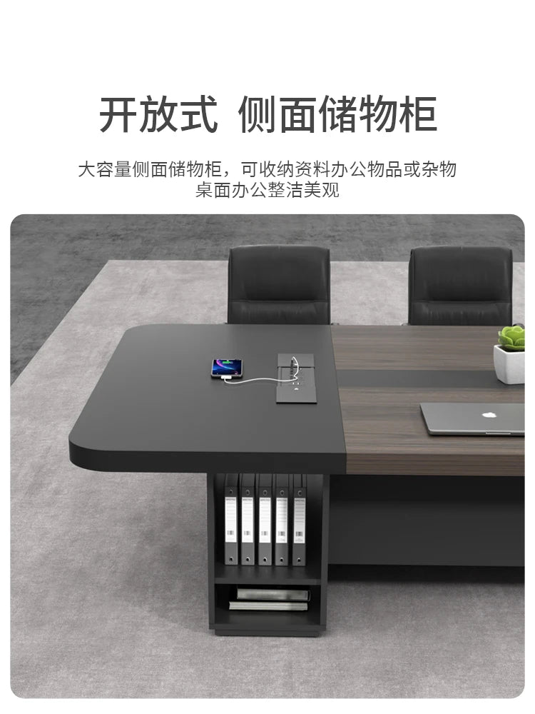 Employee Training Long Conference Table & Chair Set