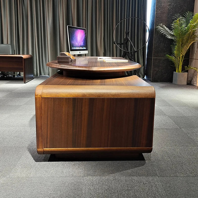 L-shaped minimalist computer desk with hutch