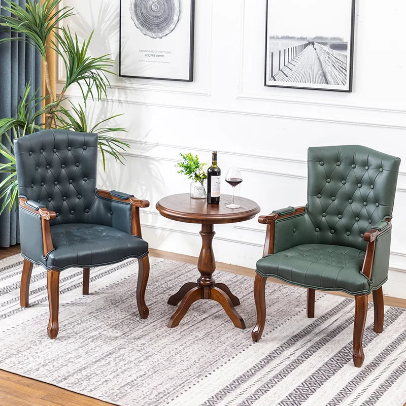 European solid wood armchair, vintage American style, for hotels, coffee shops, dining rooms