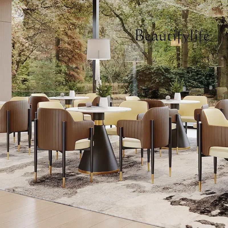 Light luxury sales office negotiation table and chair combination coffee shop reception small round table one table four chairs