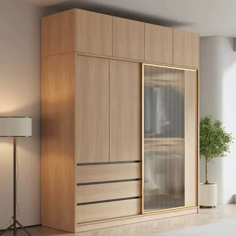Simple Small Bedroom Wardrobe – Wooden and Folding, with Comfortable Closet, Plastic and Portable