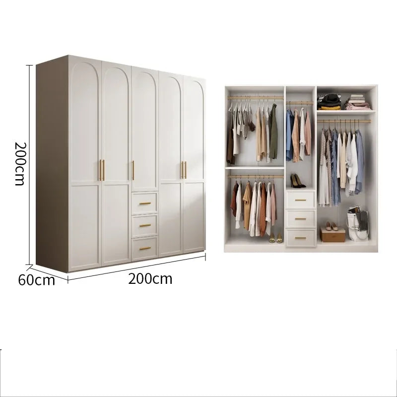 Waterproof King Size Closet Organizer – European Style, Small Cabinet, and Bedroom Furniture