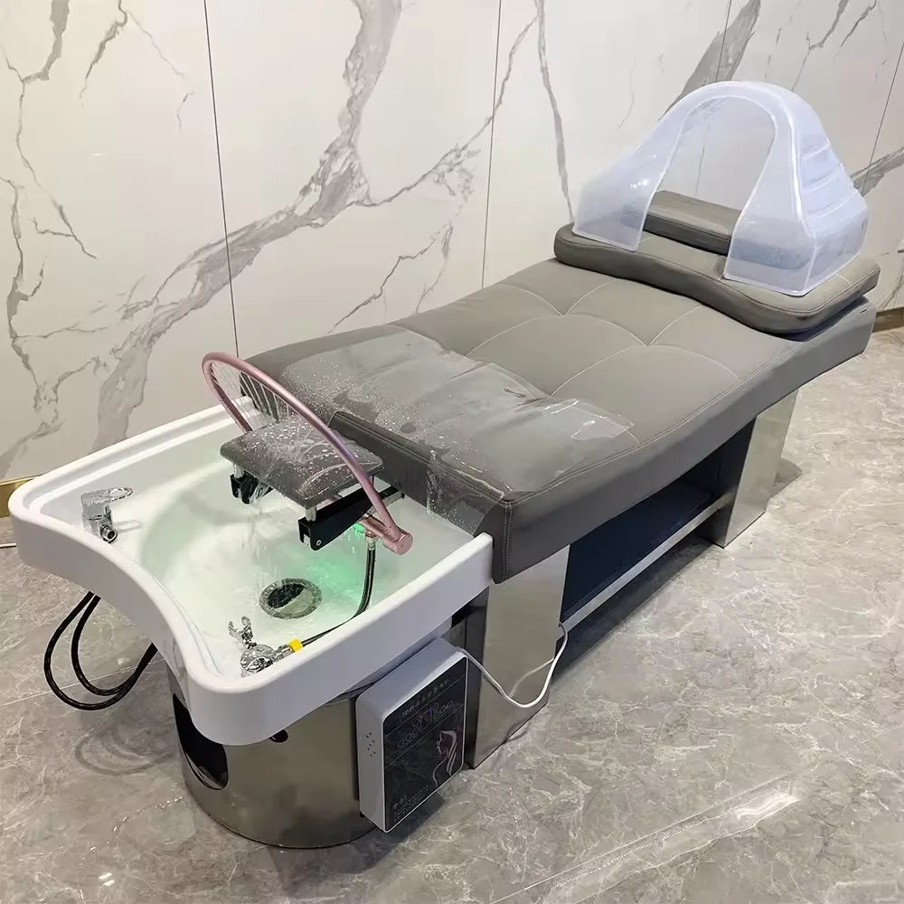 Hot Sell Hair Washing Salon Electric Hair Salon Furniture Spa Water Therapy Chair Shampoo Bed For Barber Shop