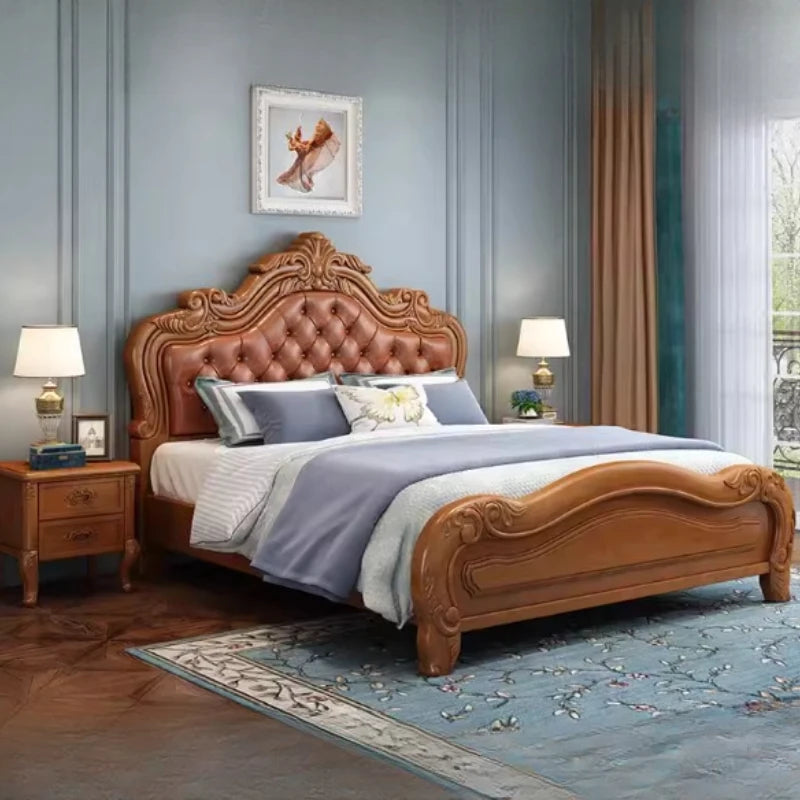 King Size Luxury Double Bed – Wooden Nordic Frame with Unique Modern Design