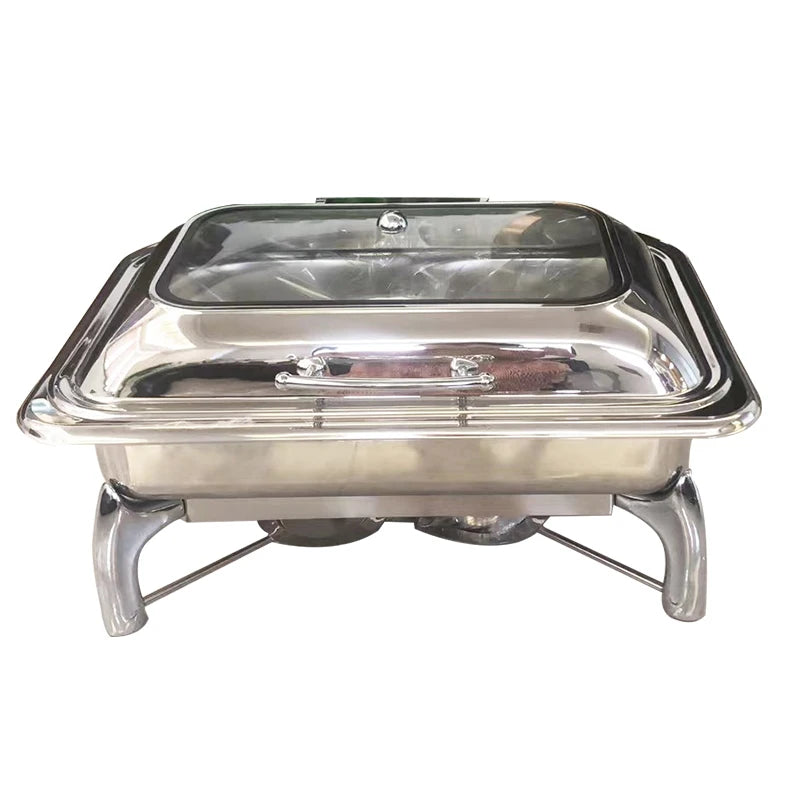 electricity stainless steel chafing dish silvery/gold buffet food warmer set