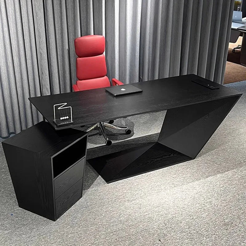 Drawers Standing Office Desk Black Living Room Supplies Writing Computer Desks Luxury European Mesa Escritorio Modern Furniture