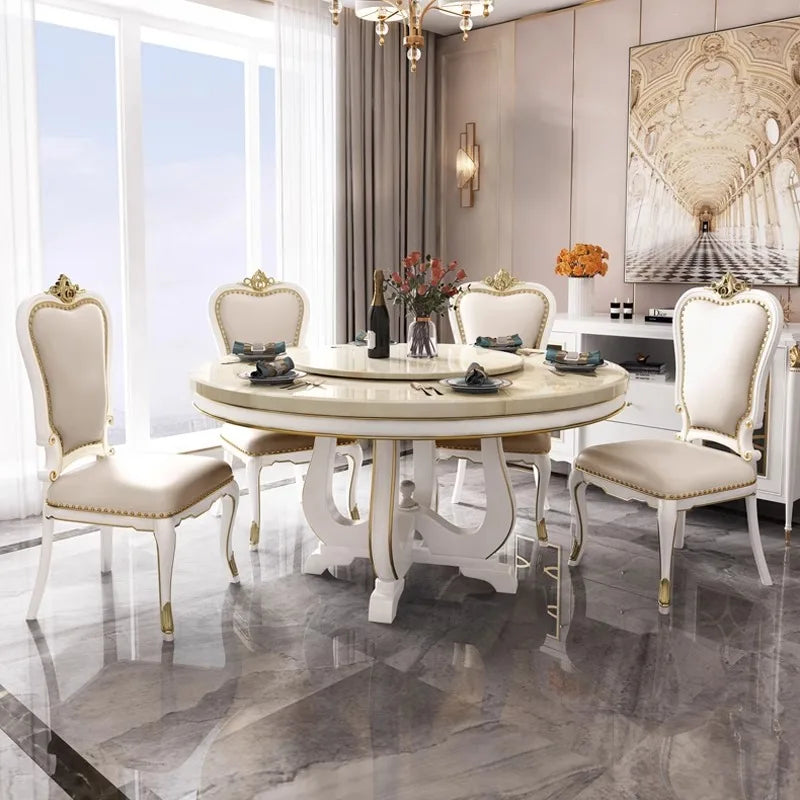 Living Room Kitchen Dining Table Organiser Stand Golden Turntable Dining Table Restaurant Salon Yemek Odası Setleri Decorations