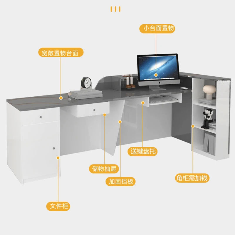 Modern Reception Counter – Professional Office Furniture for Beauty Institutes, Salons, and Luxury Settings
