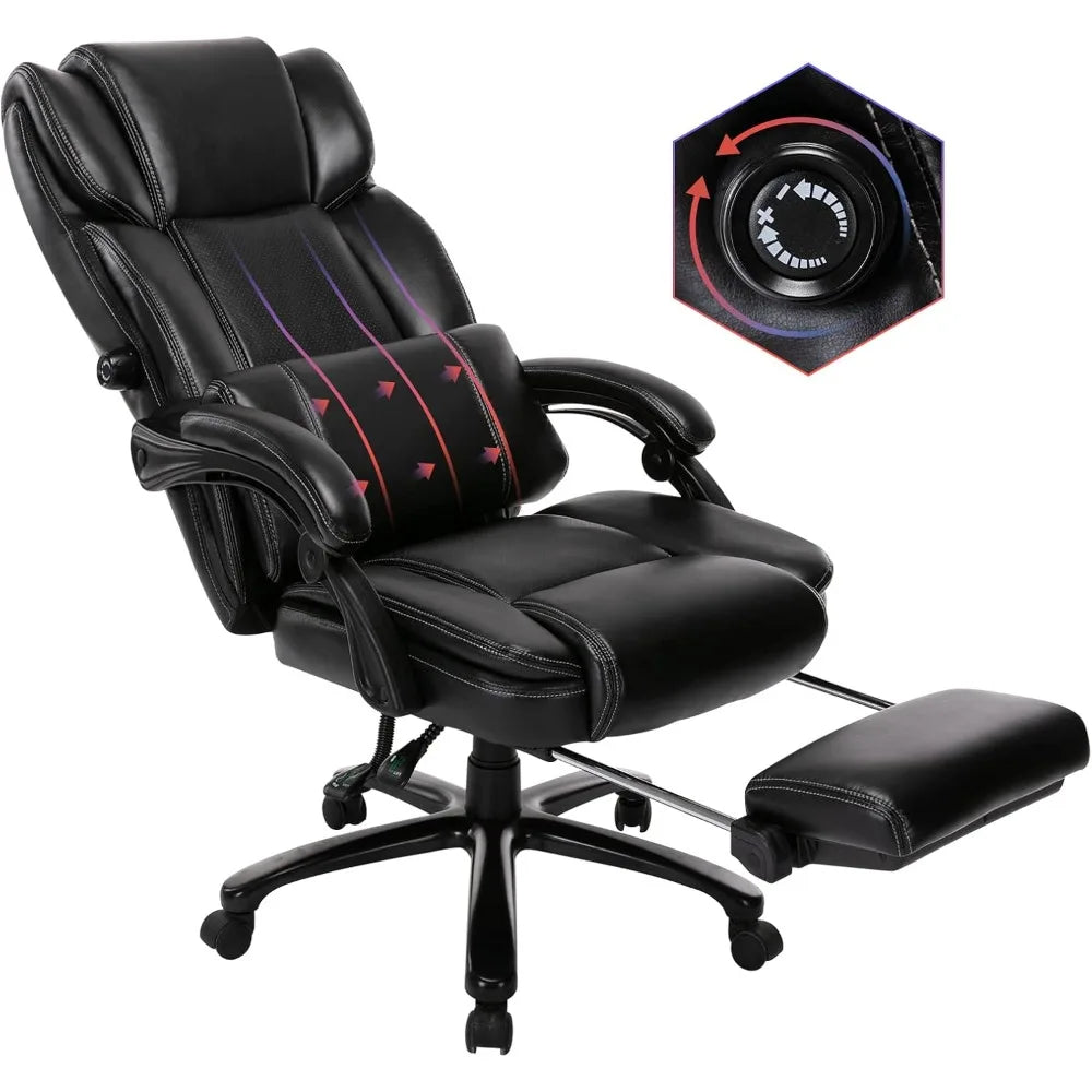 Office Chair, Bonded Leather, Adjustable Tilt Angle, Height Lumbar Support, High Back Home Office Chairs, Executive Task Chair